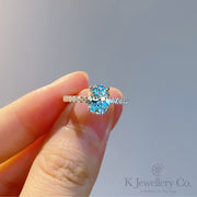 Oval Aquamarine Necklace / Ring 橢圓形海藍寶頸鏈/戒指